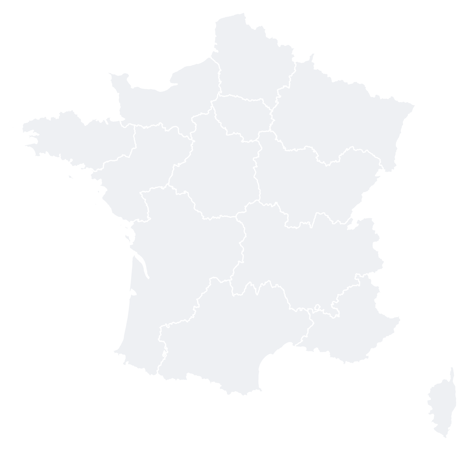 Carte de France — agences et villes d'intervention AlyoS Ingénierie